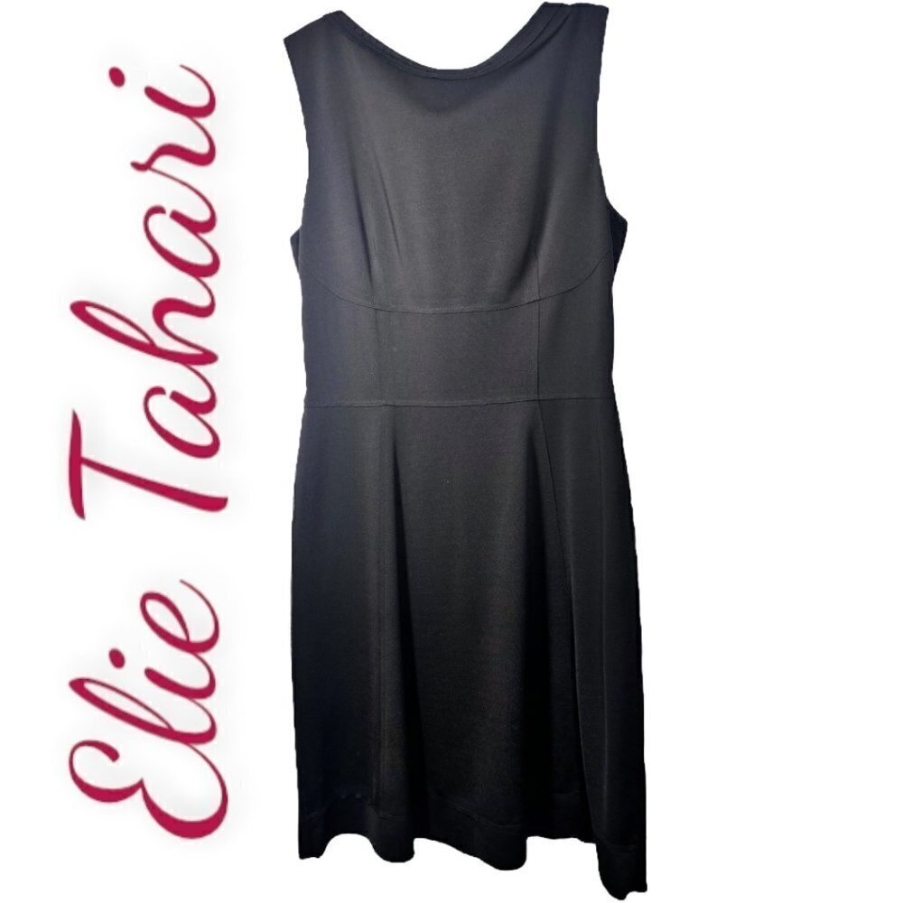 ELIE TAHARI Elegant Black‎ Sleeveless Fit & Flare Structured Dress, Size 10